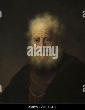 Rembrandt Study of an Old Man with a Gold Chain Stock Photo - Alamy
