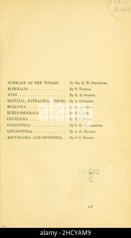 Report on the zoological collections made in the Indo-Pacific Ocean during the voyage of H.M.S. 'Alert' 1881-2 Stock Photo