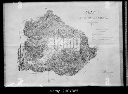 Reproducció d'un mapa de la Cerdanya Stock Photo