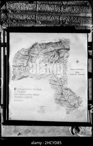 Reproducció d'un mapa dels ferrocarrils secundaris de la província de Barcelona Stock Photo