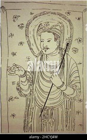 Restoration of T'ang dynasty Nestorian image of Jesus Christ. Stock Photo