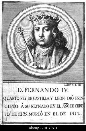 Retrato-103-Rey de Castilla-León-Fernando IV. Stock Photo