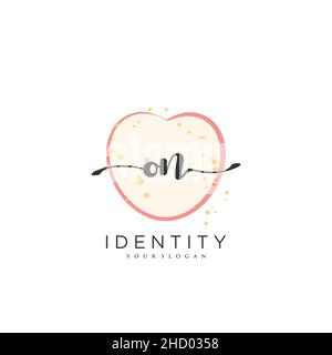 ON Initial handwriting minimalist geometric logo template vector art, Logo for business beauty, fashion, and other art Stock Vector