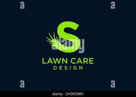 Letter S with Grass Logo template vector icon illustration Stock Vector