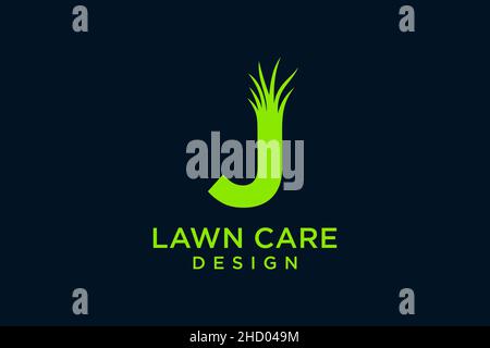 Letter J with Grass Logo template vector icon illustration Stock Vector