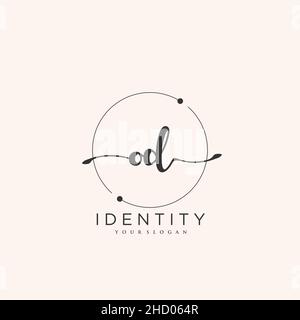 OD Handwriting logo vector art of initial signature, wedding, fashion, jewerly, boutique, floral and botanical with creative template for any company Stock Vector