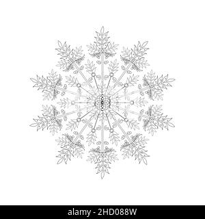 A line drawing of a mandala or henna or for a coloring page. Stock Photo