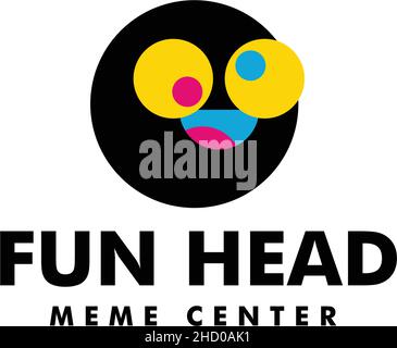 Modern colorful design FUN HEAD story logo design Stock Vector