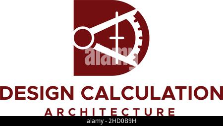 Modern DESIGN CALCULATION ARCHITECTURE logo deign Stock Vector