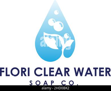 Modern design FLORI CLEAR WATER SOAP logo design Stock Vector