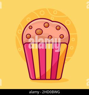 muffin cake isolated cartoon vector illustration in flat style Stock Vector