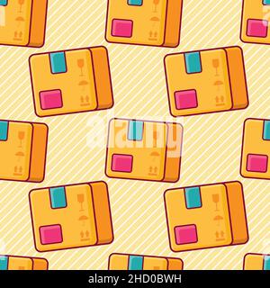 cardboard package seamless pattern vector illustration Stock Vector