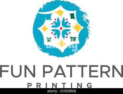 Modern colorful design FUN PATTERN logo design Stock Vector