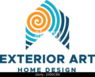 Modern colorful EXTERIOR ART house logo design Stock Vector