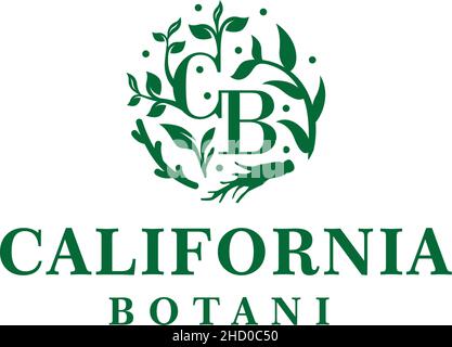 Modern initial CB CALIFORNIA BOTANI logo design Stock Vector