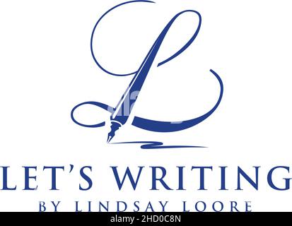 Modern flat initial L LETS WRITING logo design Stock Vector