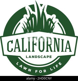 Modern design CALIFORNIA grass green logo design Stock Vector