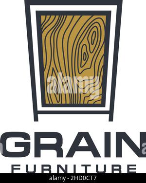 Modern design GRAIN FURNITURE house logo design Stock Vector