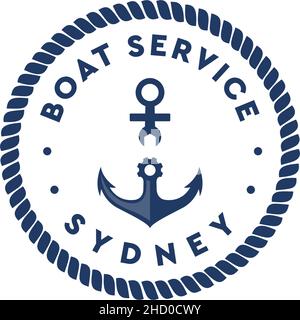 Modern design BOAT SERVICE SYDNEY logo design Stock Vector