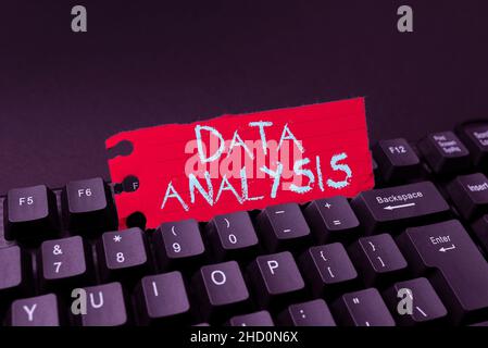 Sign displaying Data Analysis. Business concept Translate numbers to Analytical Conclusion Forecasting Writing Online Research Text Analysis Stock Photo