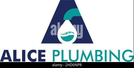 Modern Letter Mark ALICE PLUMBING Drip logo design Stock Vector