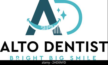 Flat Letter Mark Initial ALTO DENTIST logo design Stock Vector