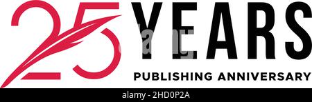 Flat 25 YEARS PUBLISHING ANNIVERSARY Logo design Stock Vector