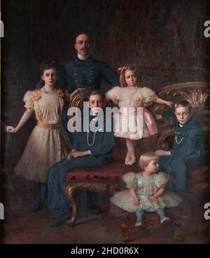 Ritratto dei figli di Tommaso di Savoia, duca di Genova. Stock Photo