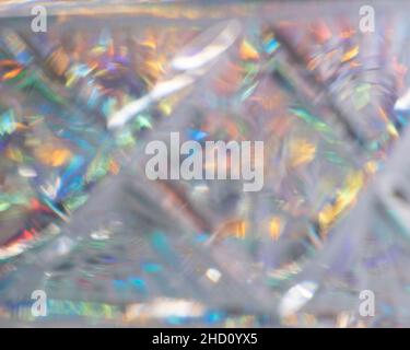 Crystal Glass defocused blurred abstract futuristic background. Stock Photo