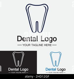 Dental Logo Design vector template.Creative Dentist Logo. Dental Clinic Vector Logo. Stock Vector