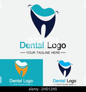 Dental Logo Design vector template.Creative Dentist Logo. Dental Clinic Vector Logo. Stock Vector