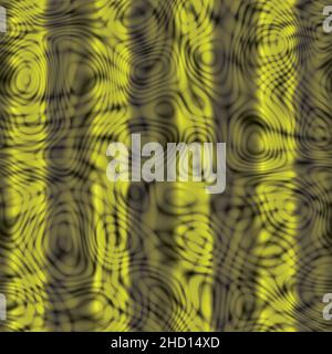 Retro Psychedelic Hypnotic Trippy Acid Swirls Seamless Texture Pattern Yellow Stripes Stock Photo