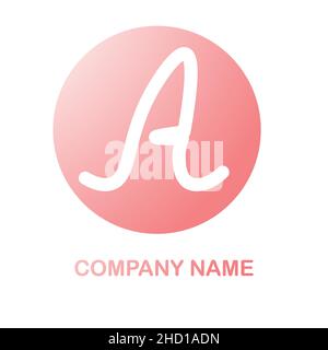Letter A logo design. Geometric monochrome symbol. Business alphabet logotype. Monogram vector illustration in pink color. Creative line for company Stock Vector