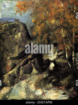 Rochers dans la forêt, par Paul Cézanne, Yorck. Stock Photo