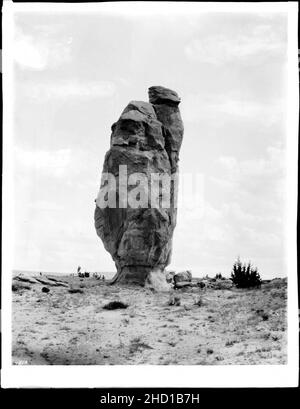 Rock pillar at Acoma, New Mexico, 1886 Stock Photo