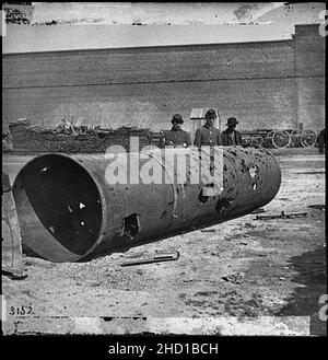 Battered smokestack from C.S.S. Virginia 023 Stock Photo - Alamy