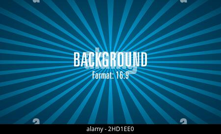 Abstract blue sunbeam background in dimension 16:9. EPS10. Stock Vector