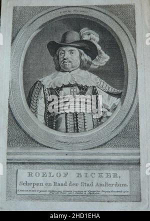 Roelof Bicker by Jacobus Houbraken. Stock Photo