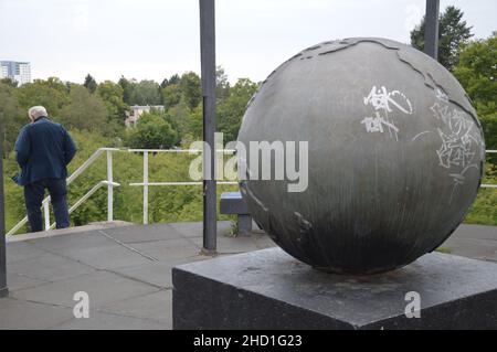 The Otto Lilienthal Memorial in Lichterfelde, Berlin, Germany - August 17, 2021. Stock Photo