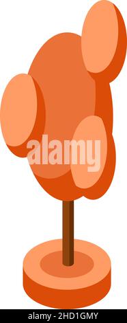 orange autumn ismetric tree vector illustration element for game design Stock Vector