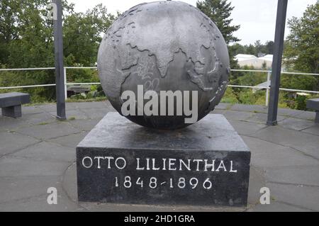 The Otto Lilienthal Memorial in Lichterfelde, Berlin, Germany - August 17, 2021. Stock Photo