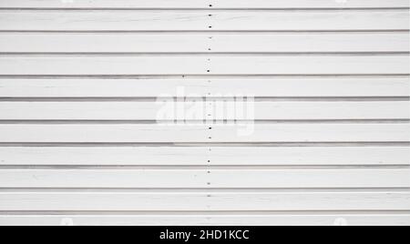 white wood panelling or timber cladding background Stock Photo
