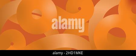 Abstract panoramic banner background in orange. Vector illustration. EPS10. Stock Vector