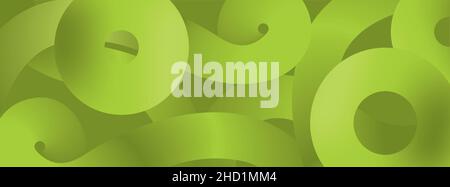 Abstract panoramic banner background in green. Vector illustration. EPS10. Stock Vector