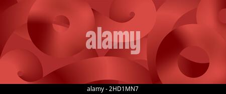 Abstract panoramic banner background in red. Vector illustration. EPS10. Stock Vector