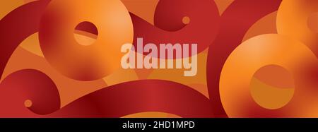Abstract panoramic banner background in orange. Vector illustration. EPS10. Stock Vector