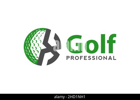 Letter X for Golf logo design vector template, Vector label of golf, Logo of golf championship, illustration, Creative icon, design Stock Vector
