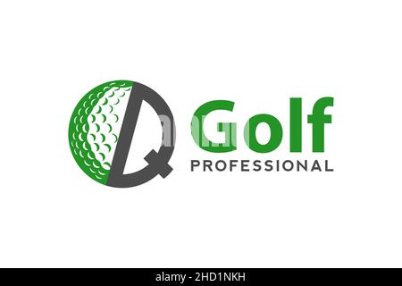 Letter Q for Golf logo design vector template, Vector label of golf, Logo of golf championship, illustration, Creative icon, design Stock Vector