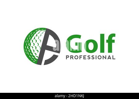 Letter P for Golf logo design vector template, Vector label of golf, Logo of golf championship, illustration, Creative icon, design Stock Vector