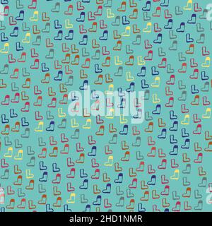 boots and socks doodle seamless vector pattern Stock Vector